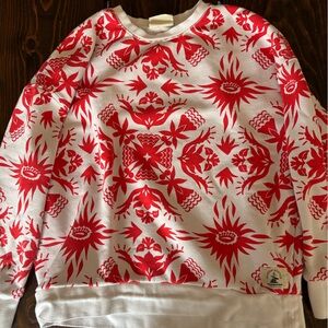 Scotch & Soda Red and White Floral Sweatshirt